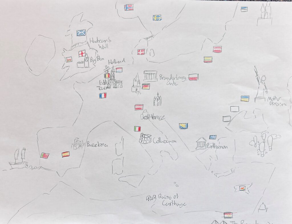 Student Work Map of the world