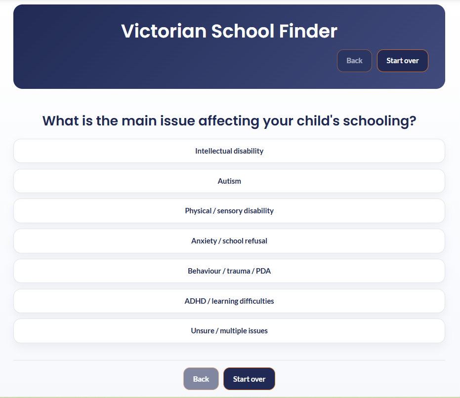 Victorian School Finder