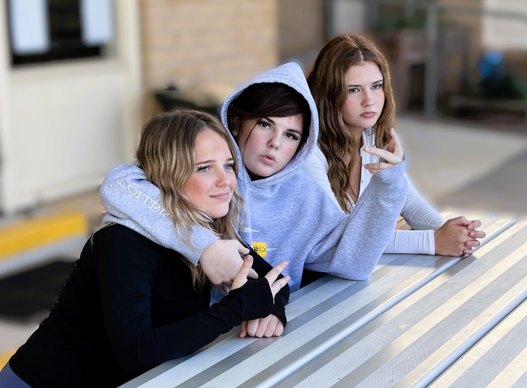 Three students outside Berengarra School