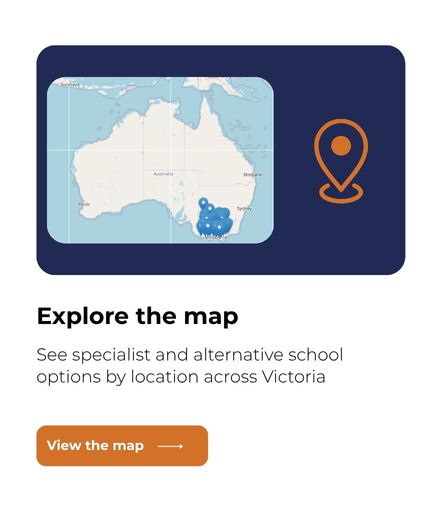 Explore the map to see specialist and alternative school options by location.