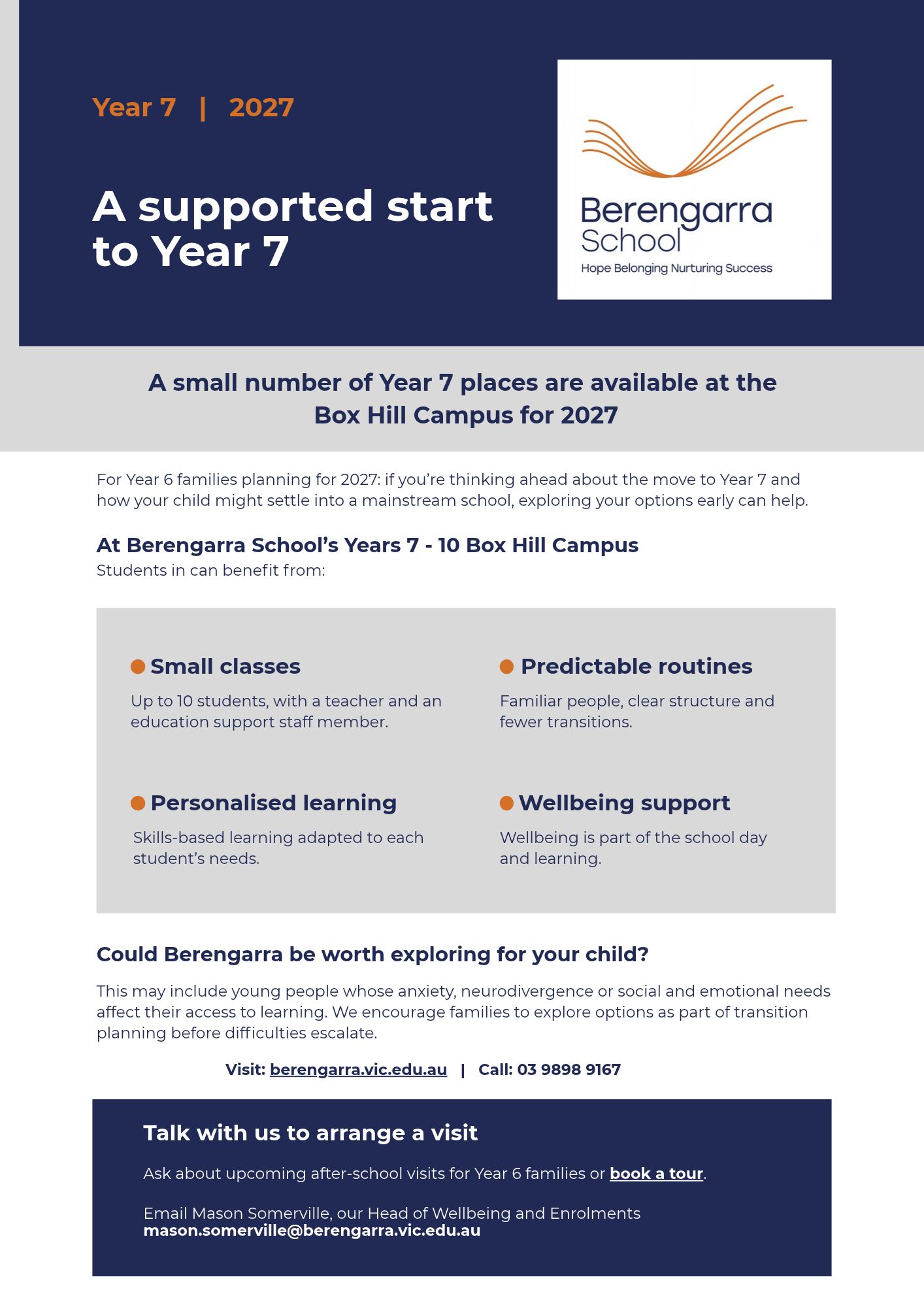 Year 6 Parents and Carers Flyer preview